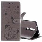 For Nokia 2.4 Cat Bee Embossing Pattern Shockproof Horizontal Flip Leather Case with Holder & Card Slots & Wallet(Grey) - 1