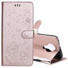 For Nokia 3.4 Cat Bee Embossing Pattern Shockproof Horizontal Flip Leather Case with Holder & Card Slots & Wallet(Rose Gold) - 1