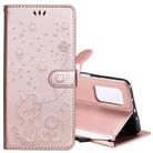 For Xiaomi 10T Pro 5G / 10T 5G Cat Bee Embossing Pattern Shockproof Horizontal Flip Leather Case with Holder & Card Slots & Wallet(Rose Gold) - 1