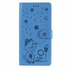 For OnePlus Nord N10 5G Cat Bee Embossing Pattern Shockproof Horizontal Flip Leather Case with Holder & Card Slots & Wallet(Blue) - 2