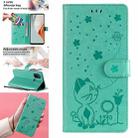 For OnePlus Nord N100 5G Cat Bee Embossing Pattern Shockproof Horizontal Flip Leather Case with Holder & Card Slots & Wallet(Green) - 1