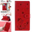 For OnePlus Nord N100 5G Cat Bee Embossing Pattern Shockproof Horizontal Flip Leather Case with Holder & Card Slots & Wallet(Red) - 1