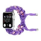 Braided Umbrella Cord Watch Band For Apple Watch Ultra 49mm / Series 8&7 45mm / SE 2&6&SE&5&4 44mm / 3&2&1 42mm(Purple) - 1