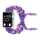 Braided Umbrella Cord Watch Band For Apple Watch Series 8&7 41mm / SE 2&6&SE&5&4 40mm / 3&2&1 38mm(Purple) - 1