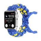 Braided Umbrella Cord Watch Band For Apple Watch Series 8&7 41mm / SE 2&6&SE&5&4 40mm / 3&2&1 38mm(Blue) - 1