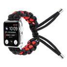 Braided Umbrella Cord Watch Band For Apple Watch Series 9&8&7 41mm / SE 3&SE 2&6&SE&5&4 40mm / 3&2&1 38mm(Black Red) - 1