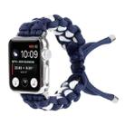 Braided Umbrella Cord Watch Band For Apple Watch Series 8&7 41mm / SE 2&6&SE&5&4 40mm / 3&2&1 38mm(Dark Blue) - 1