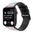 Printed Leather Watch Band For Apple Watch Series 7 45mm / 6 & SE & 5 & 4 44mm / 3 & 2 & 1 42mm(A) - 1