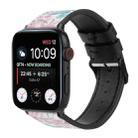 Printed Leather Watch Band For Apple Watch Series 8&7 41mm / SE 2&6&SE&5&4 40mm / 3&2&1 38mm(A) - 1