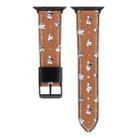 Printed Leather Watch Band For Apple Watch Series 8&7 41mm / SE 2&6&SE&5&4 40mm / 3&2&1 38mm(B) - 2