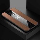For OnePlus 6T XINLI Stitching Cloth Texture Shockproof TPU Protective Case(Brown) - 1