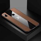 For Meizu Note 9 XINLI Stitching Cloth Texture Shockproof TPU Protective Case(Brown) - 1