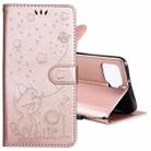 For OPPO F17 / A73 (2020) 4G Cat Bee Embossing Pattern Shockproof Horizontal Flip Leather Case with Holder & Card Slots & Wallet(Rose Gold) - 1