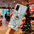 For Samsung Galaxy A71 Electroplated Marble Pattern TPU Protective Case with Ring Holder(Light Green) - 1