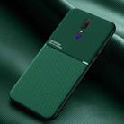 For OPPO A9 & A9x Classic Tilt Strip Grain Magnetic Shockproof PC + TPU Case(Green) - 1