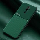 For OPPO A11x Classic Tilt Strip Grain Magnetic Shockproof PC + TPU Case(Green) - 1