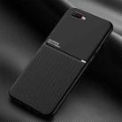 For OPPO K1 Classic Tilt Strip Grain Magnetic Shockproof PC + TPU Case(Black) - 1