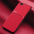 For OPPO R11 Classic Tilt Strip Grain Magnetic Shockproof PC + TPU Case(Red) - 1