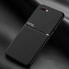 For OPPO R15X Classic Tilt Strip Grain Magnetic Shockproof PC + TPU Case(Black) - 1