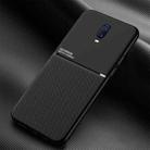 For OPPO R17 Classic Tilt Strip Grain Magnetic Shockproof PC + TPU Case(Black) - 1