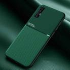 For OPPO Reno3 Pro Classic Tilt Strip Grain Magnetic Shockproof PC + TPU Case(Green) - 1