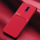 For OPPO Reno Classic Tilt Strip Grain Magnetic Shockproof PC + TPU Case(Red) - 1