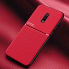 For OPPO Realme X Classic Tilt Strip Grain Magnetic Shockproof PC + TPU Case(Red) - 1