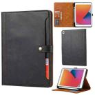 For iPad 10.2 Calf Texture Double Fold Clasp Horizontal Flip Leather Case with Photo Frame & Holder & Card Slots & Wallet(Black) - 1