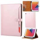 For iPad 10.2 Calf Texture Double Fold Clasp Horizontal Flip Leather Case with Photo Frame & Holder & Card Slots & Wallet(Rose Gold) - 1