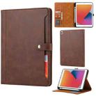 For iPad 10.2 Calf Texture Double Fold Clasp Horizontal Flip Leather Case with Photo Frame & Holder & Card Slots & Wallet(Coffee) - 1