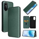 For Huawei nova 8 5G Carbon Fiber Texture Horizontal Flip TPU + PC + PU Leather Case with Card Slot(Green) - 1