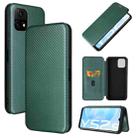 For vivo Y52s 5G / iQOO U3 Carbon Fiber Texture Horizontal Flip TPU + PC + PU Leather Case with Card Slot(Green) - 1