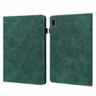 For Huawei MatePad 10.4 Peacock Embossed Pattern TPU + PU Horizontal Flip Leather Case with Holder & Card Slots & Wallet & Sleep / Wake-up Function(Green) - 1