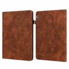 For Huawei MediaPad T5 10 inch Peacock Embossed Pattern TPU + PU Horizontal Flip Leather Case with Holder & Card Slots & Wallet & Sleep / Wake-up Function(Brown) - 1