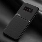 For Samsung Galaxy Note8 Classic Tilt Strip Grain Magnetic Shockproof PC + TPU Case(Black) - 1