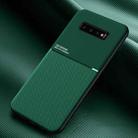 For Samsung Galaxy S10 Classic Tilt Strip Grain Magnetic Shockproof PC + TPU Case(Green) - 1