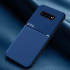 For Samsung Galaxy S10+ Classic Tilt Strip Grain Magnetic Shockproof PC + TPU Case(Blue) - 1