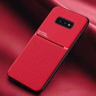 For Samsung Galaxy S10e Classic Tilt Strip Grain Magnetic Shockproof PC + TPU Case(Red) - 1