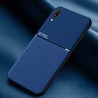 For Huawei Enjoy 9 Classic Tilt Strip Grain Magnetic Shockproof PC + TPU Case(Blue) - 1