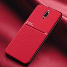 For Huawei Mate 9 Pro Classic Tilt Strip Grain Magnetic Shockproof PC + TPU Case(Red) - 1