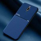 For Huawei Mate 9 Pro Classic Tilt Strip Grain Magnetic Shockproof PC + TPU Case(Blue) - 1