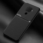 For Huawei Nova 5z Classic Tilt Strip Grain Magnetic Shockproof PC + TPU Case(Black) - 1