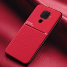 For Huawei Nova 5z Classic Tilt Strip Grain Magnetic Shockproof PC + TPU Case(Red) - 1
