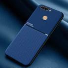 For Huawei Honor V9 Classic Tilt Strip Grain Magnetic Shockproof PC + TPU Case(Blue) - 1