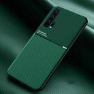 For Huawei Honor 20 Pro Classic Tilt Strip Grain Magnetic Shockproof PC + TPU Case(Green) - 1