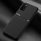 For Huawei Honor V30 Pro Classic Tilt Strip Grain Magnetic Shockproof PC + TPU Case(Black) - 1