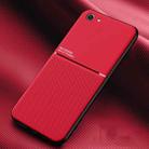 For vivo Y81 Classic Tilt Strip Grain Magnetic Shockproof PC + TPU Case(Red) - 1