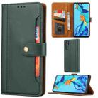 For Huawei P30 Pro Calf Texture Double Fold Clasp Horizontal Flip Leather Case with Photo Frame & Holder & Card Slots & Wallet(Green) - 1