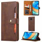 For Xiaomi Redmi Note 9 Pro / Note 9S Calf Texture Double Fold Clasp Horizontal Flip Leather Case with Photo Frame & Holder & Card Slots & Wallet(Coffee) - 1