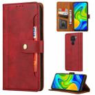 For Xiaomi Redmi Note 9 Calf Texture Double Fold Clasp Horizontal Flip Leather Case with Photo Frame & Holder & Card Slots & Wallet(Red) - 1